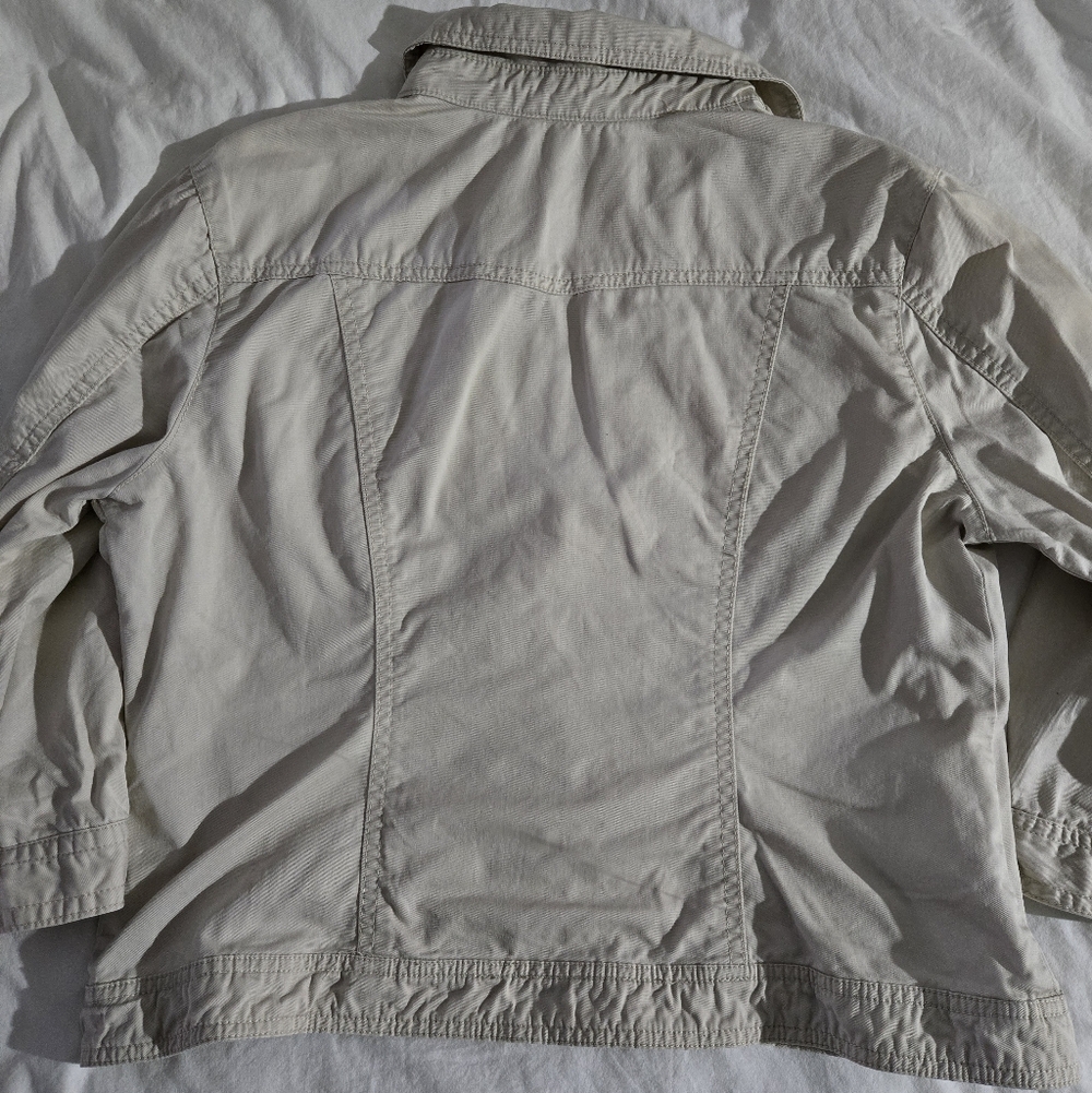 Womens Light Cream Button-Up Utility Jacket Size M - Picture 3 of 6